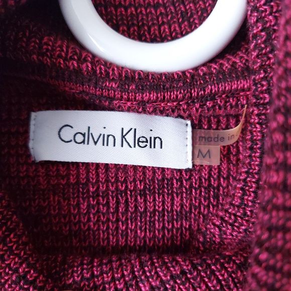 Calvin Klein Mock Neck Color Block Black and Pink Sweater Dress Women's Size M - Picture 3 of 13